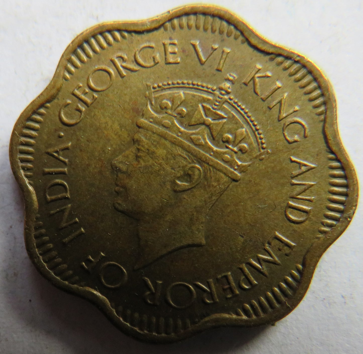1944 King George VI Ceylon 10 Cents Coin