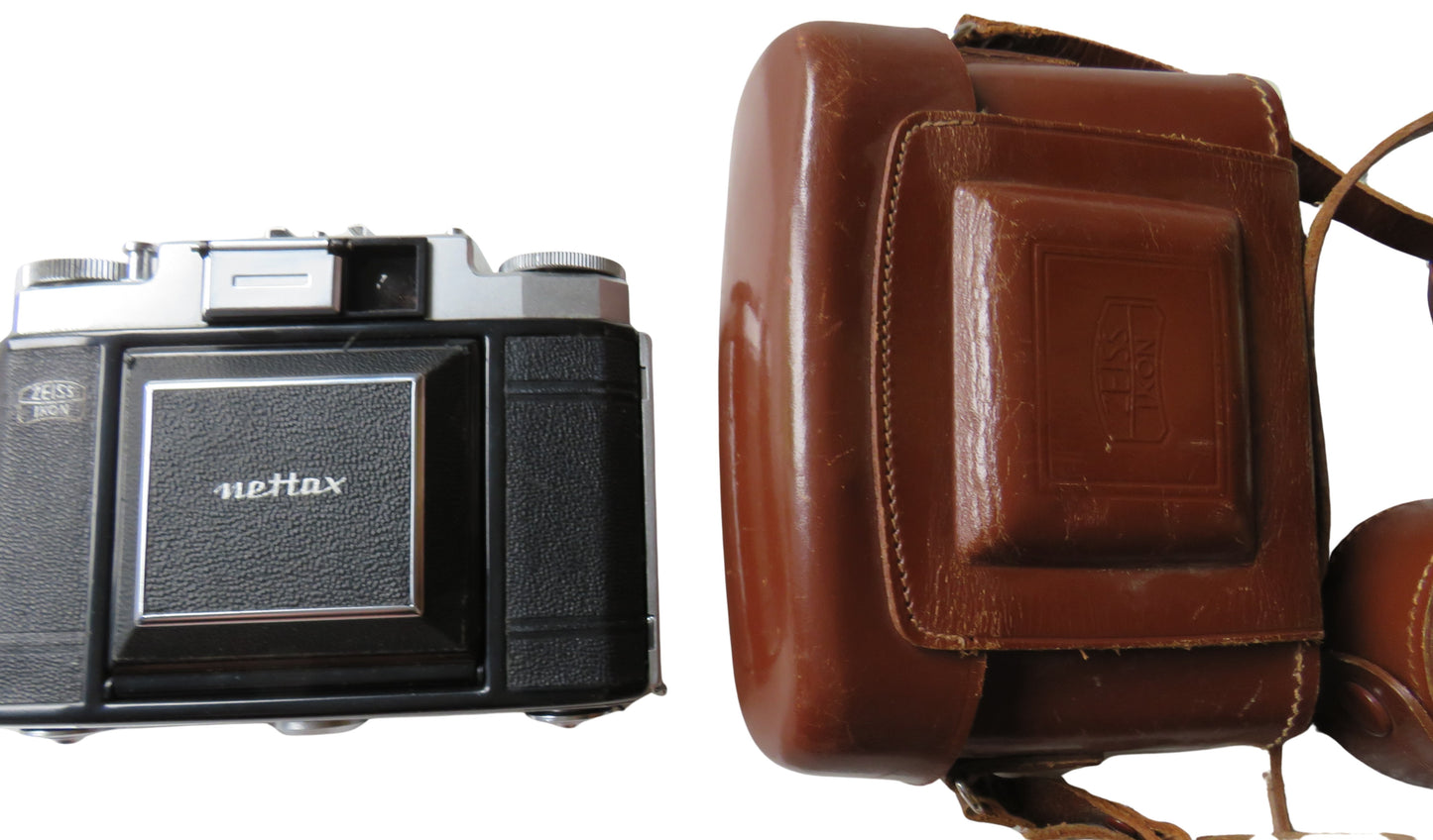 Vintage / Antique Zeiss Ikon Nettax Folding Camera & Case