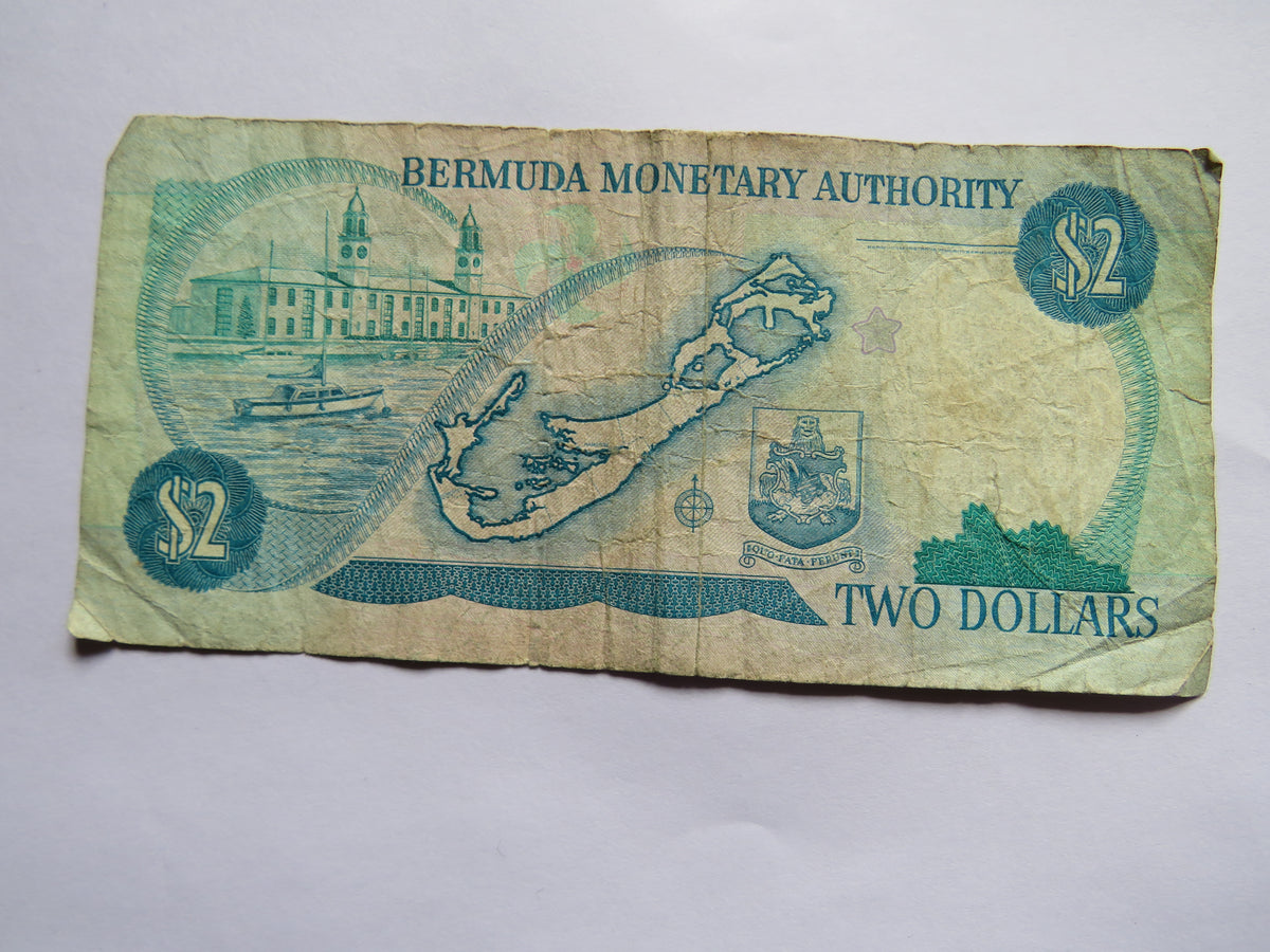 1969 Bermuda Monetary Authority $2 Two Dollars Banknote