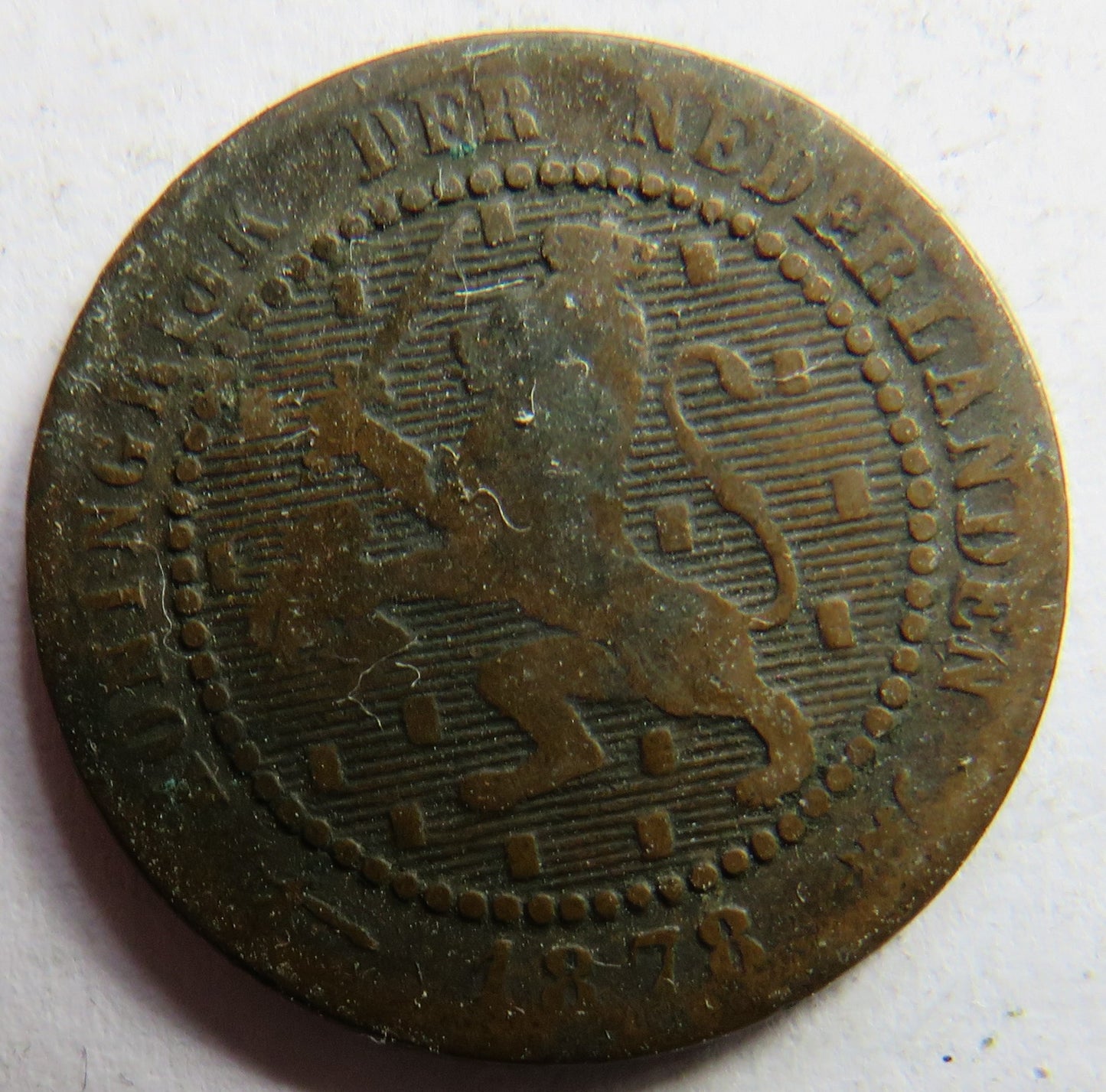 1878 Netherlands One Cent Coin