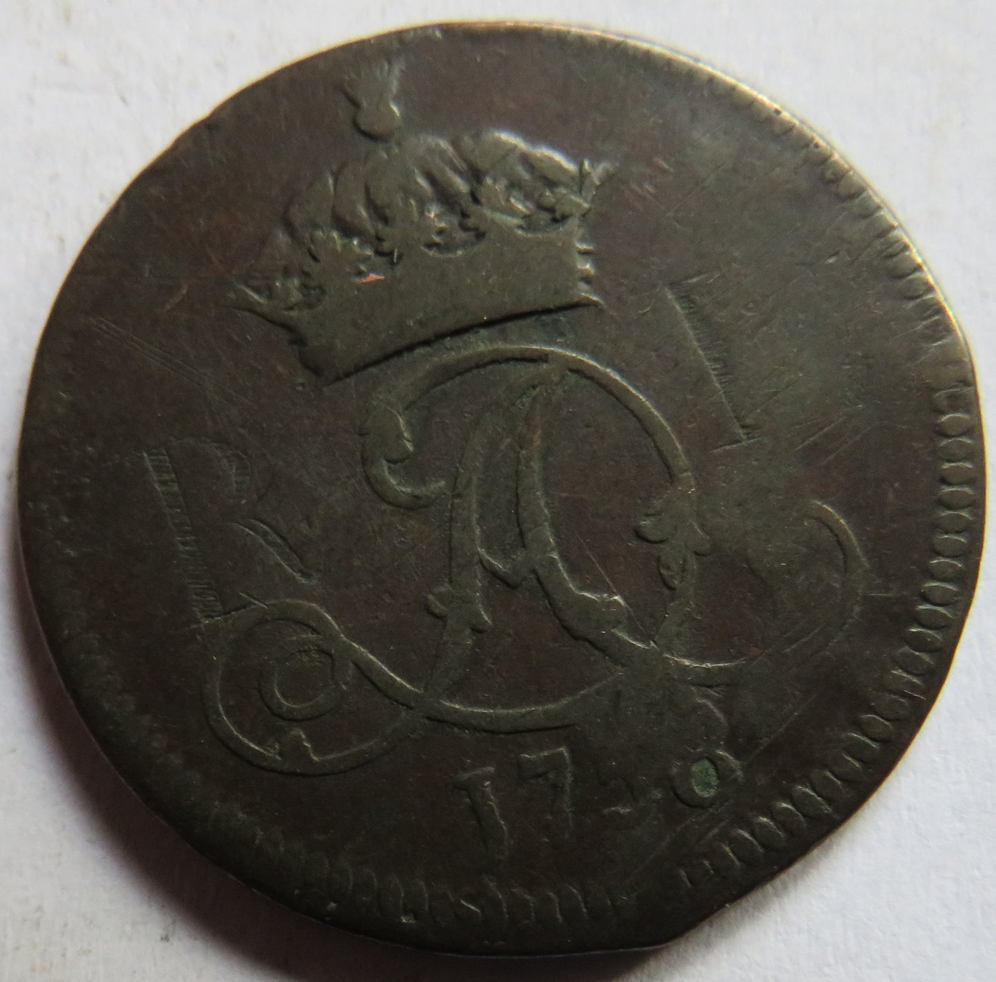 1758 Isle of Man James Murray One Penny Coin