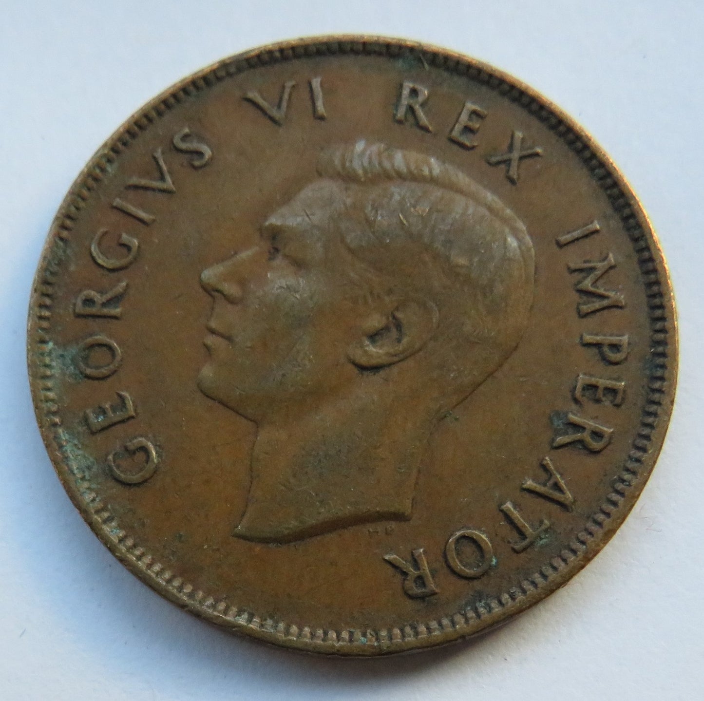 1942 King George VI South Africa One Penny Coin