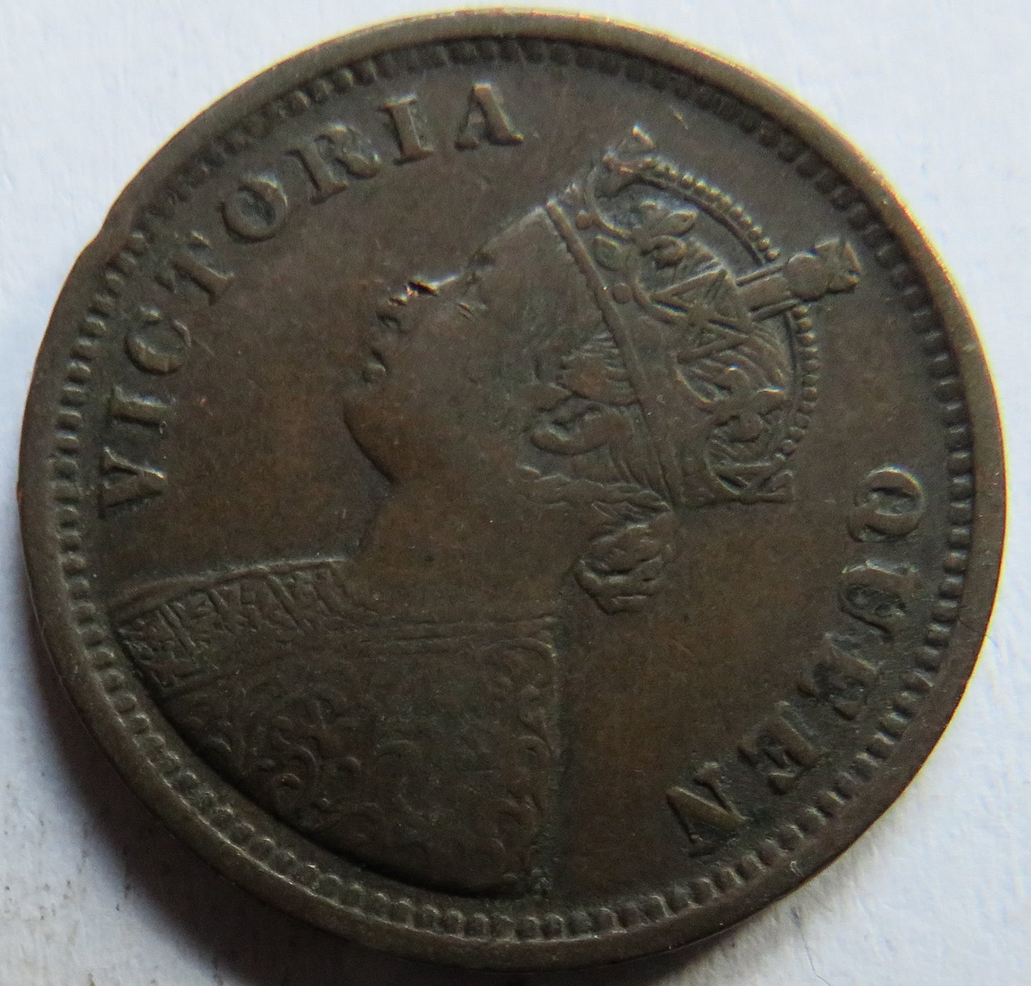 1862 Queen Victoria India 1/2 Pice Coin