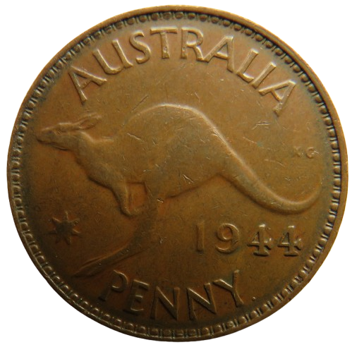 1944 King George VI Australia One Penny Coin