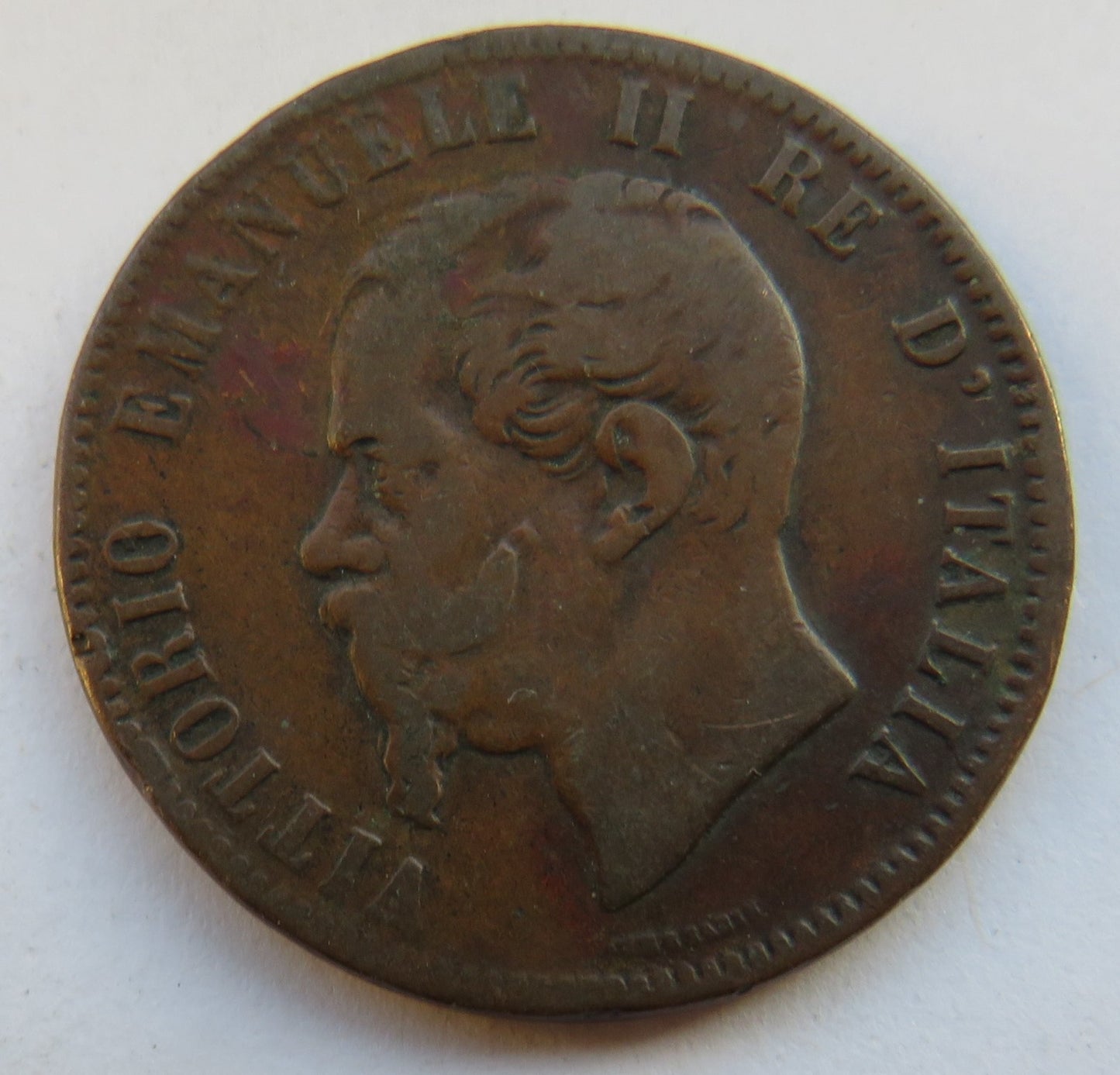 1863 Italy 10 Centesimi Coin