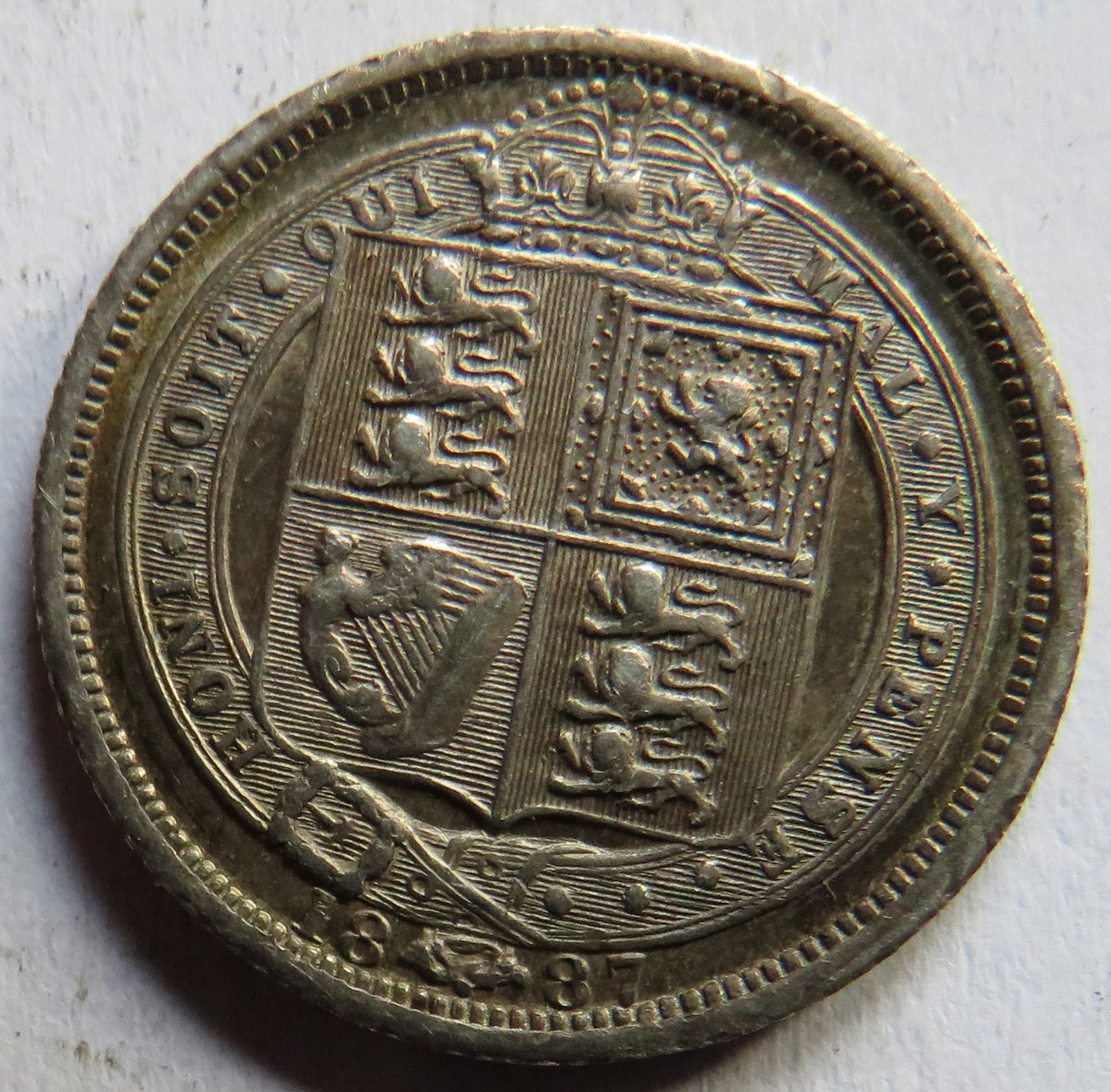 1887 Queen Victoria Jubilee Head Silver Sixpence Coin