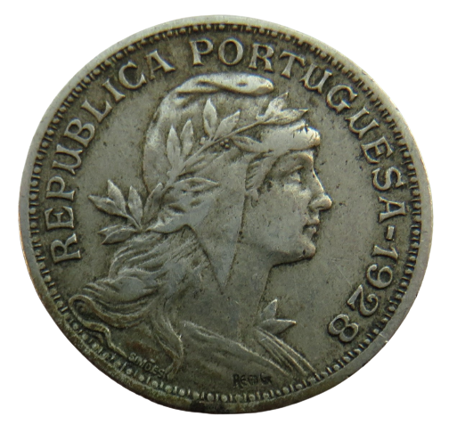 1928 Portugal 50 Centavos Coin