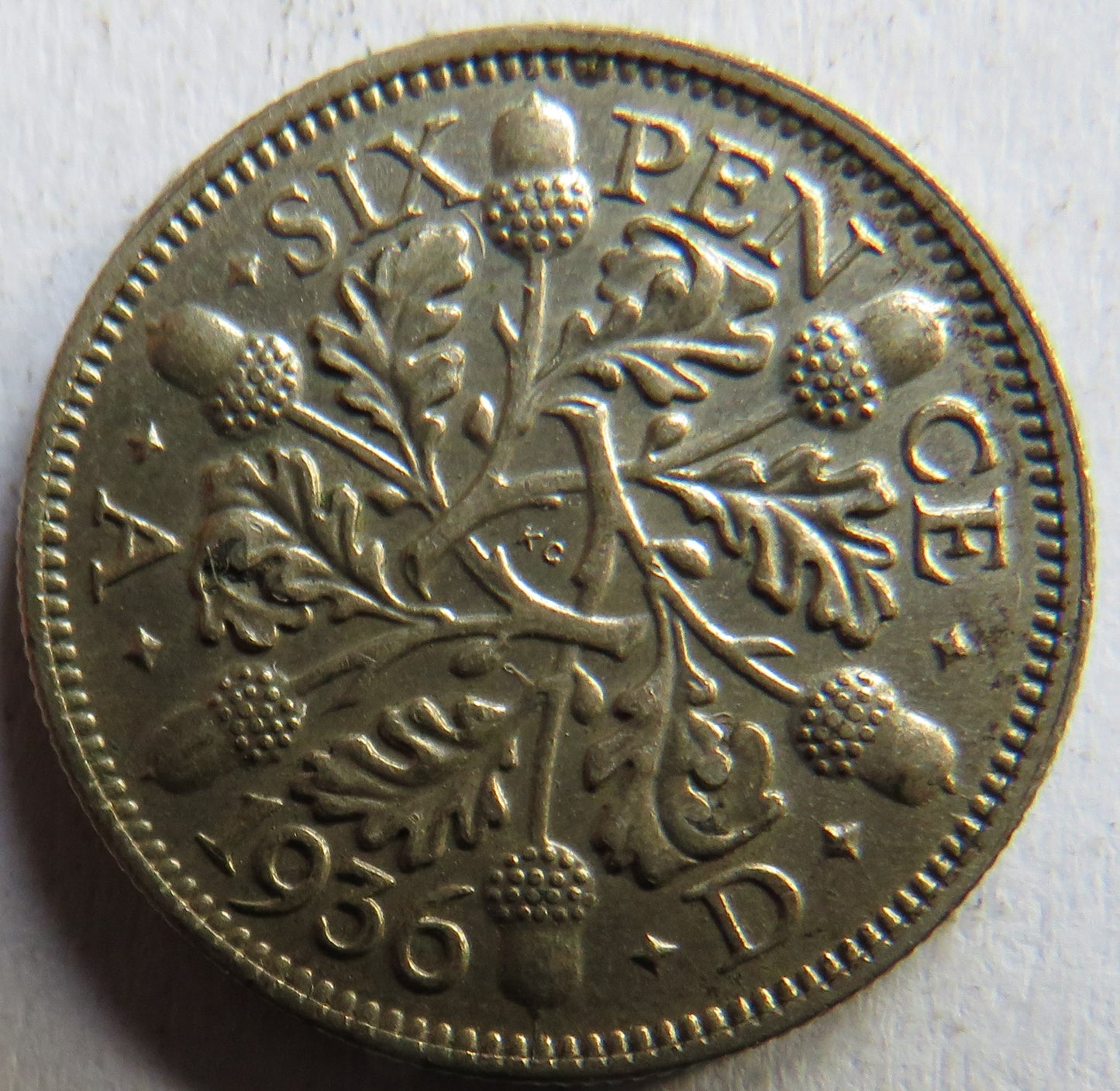 1936 King George V Silver Sixpence Coin - Great Britain