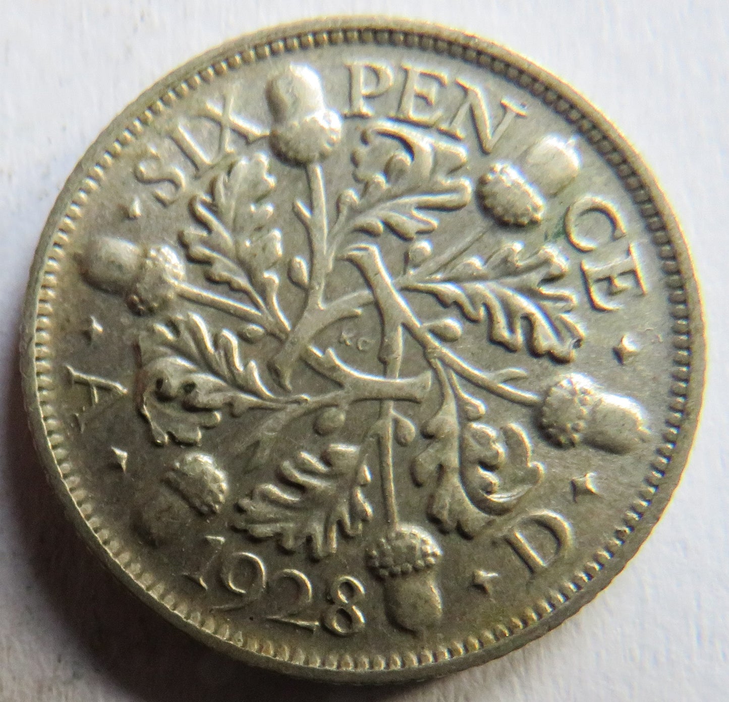 1928 King George V Silver Sixpence Coin - Great Britain