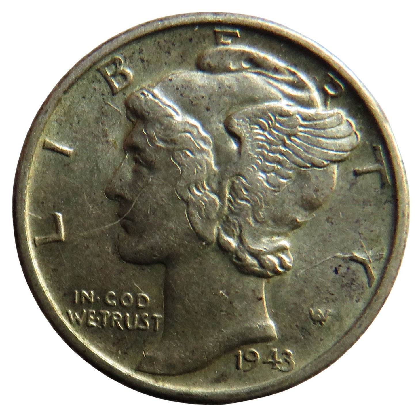 1943 USA Silver Mercury Dime Coin