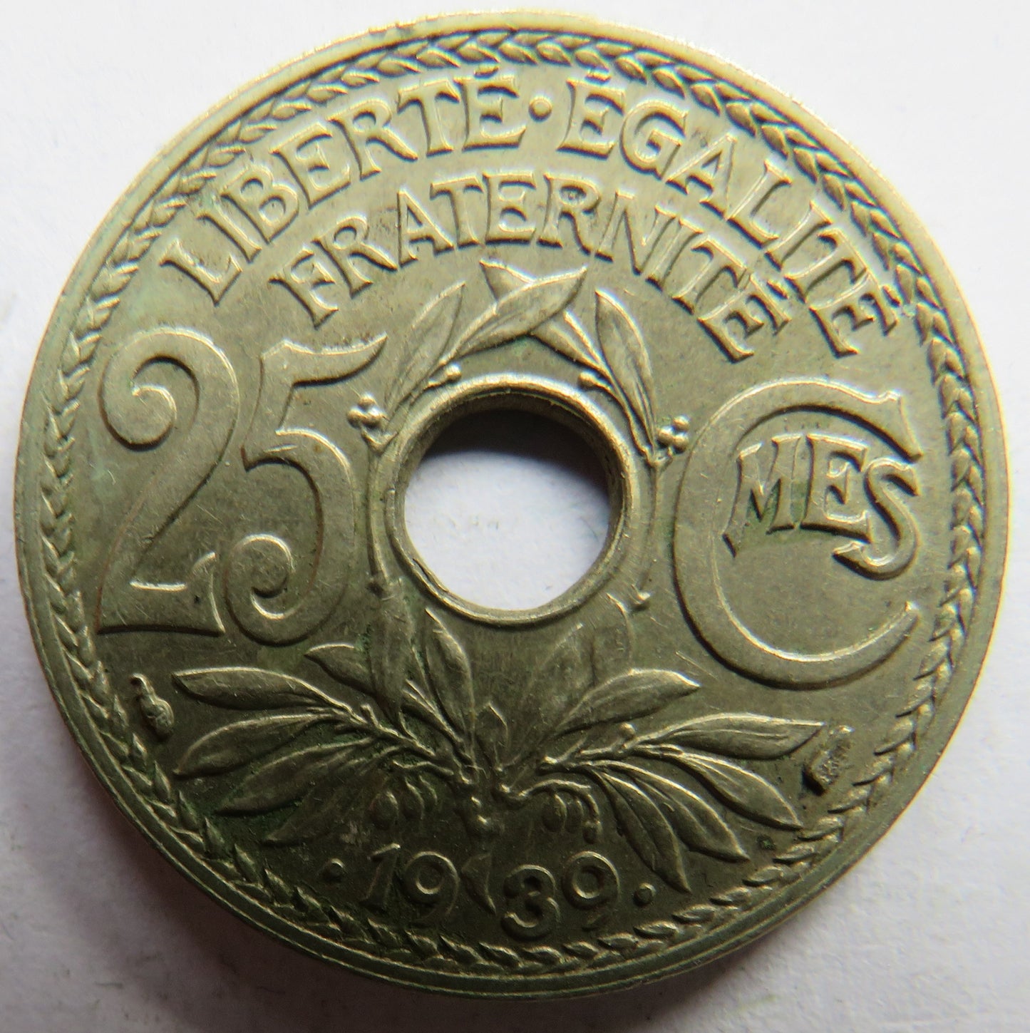1939 France 25 Centimes Coin