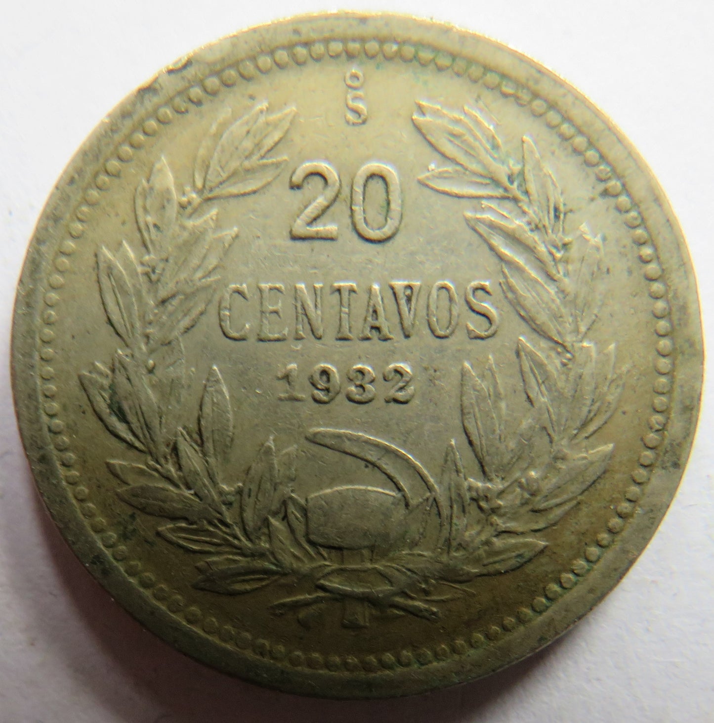 1932 Chile 20 Centavos Coin