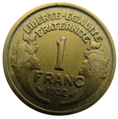 1932 France One Franc Coin
