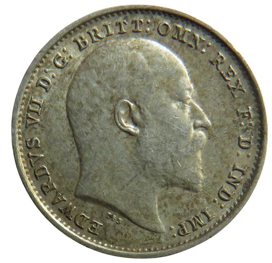 1903 King Edward VII Silver Threepence Coin - Great Britain