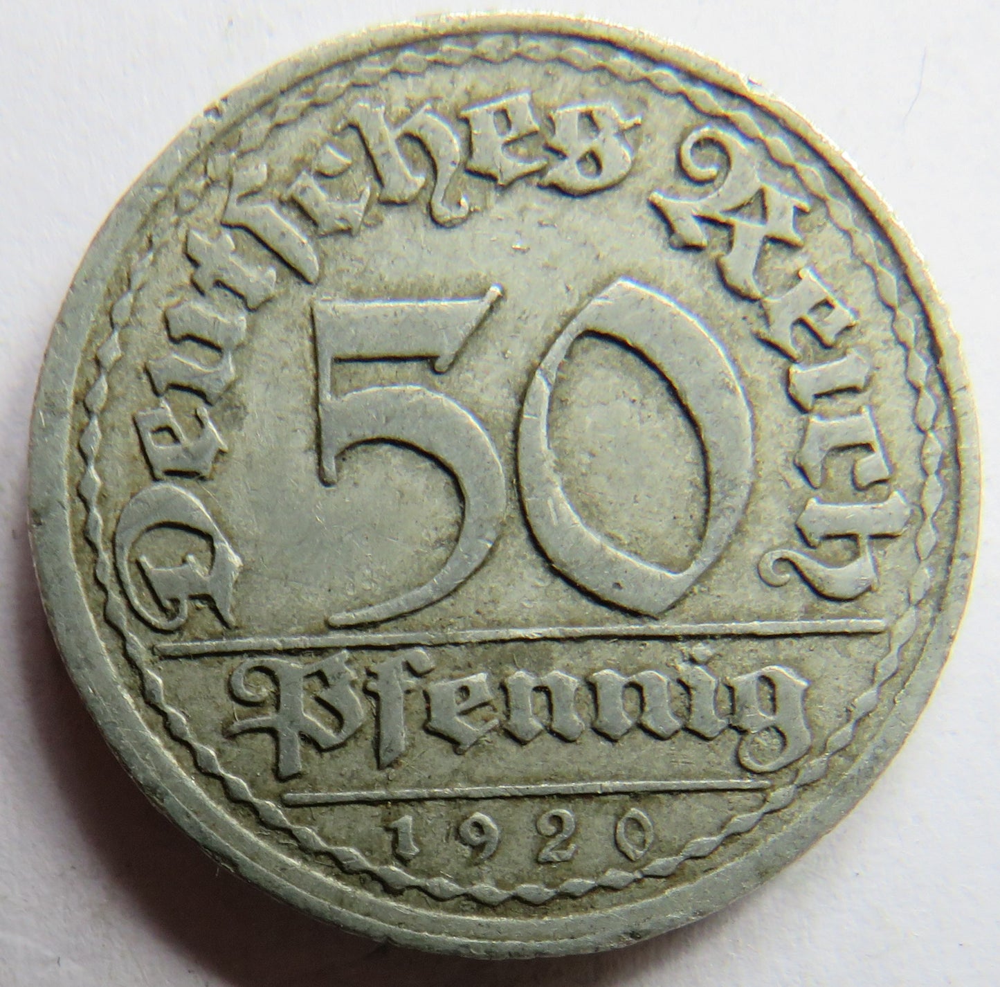 1920-A Germany Weimar Republic 50 Pfennig Coin
