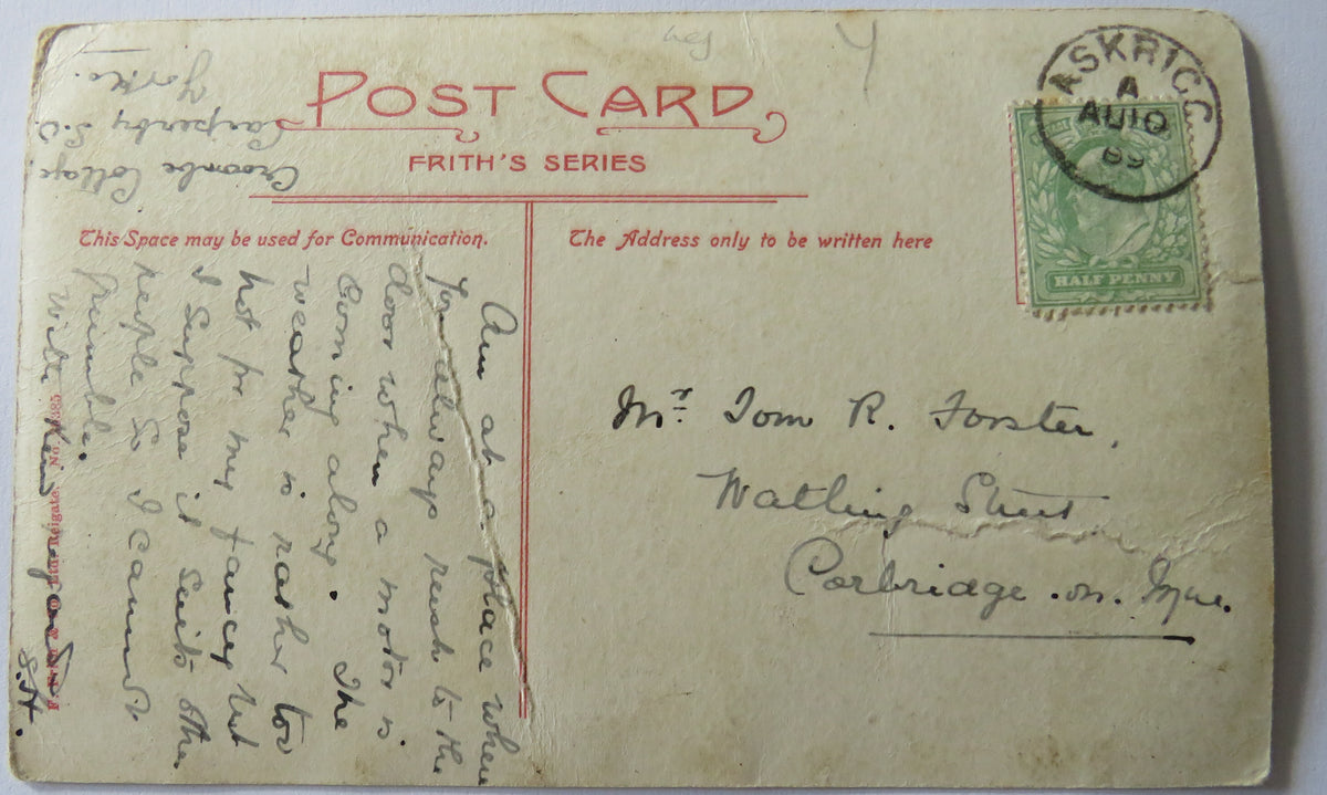 Vintage Postcard of Bolton Castle, Frith's Series, 1909