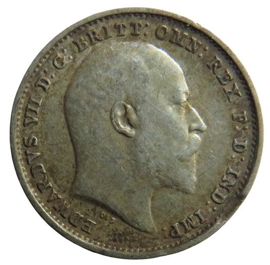 1903 King Edward VII Silver Threepence Coin - Great Britain
