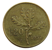 Load image into Gallery viewer, 1957 Italy 20 Lire Coin

