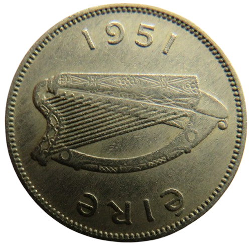 1951 Eire Ireland One Shilling Coin