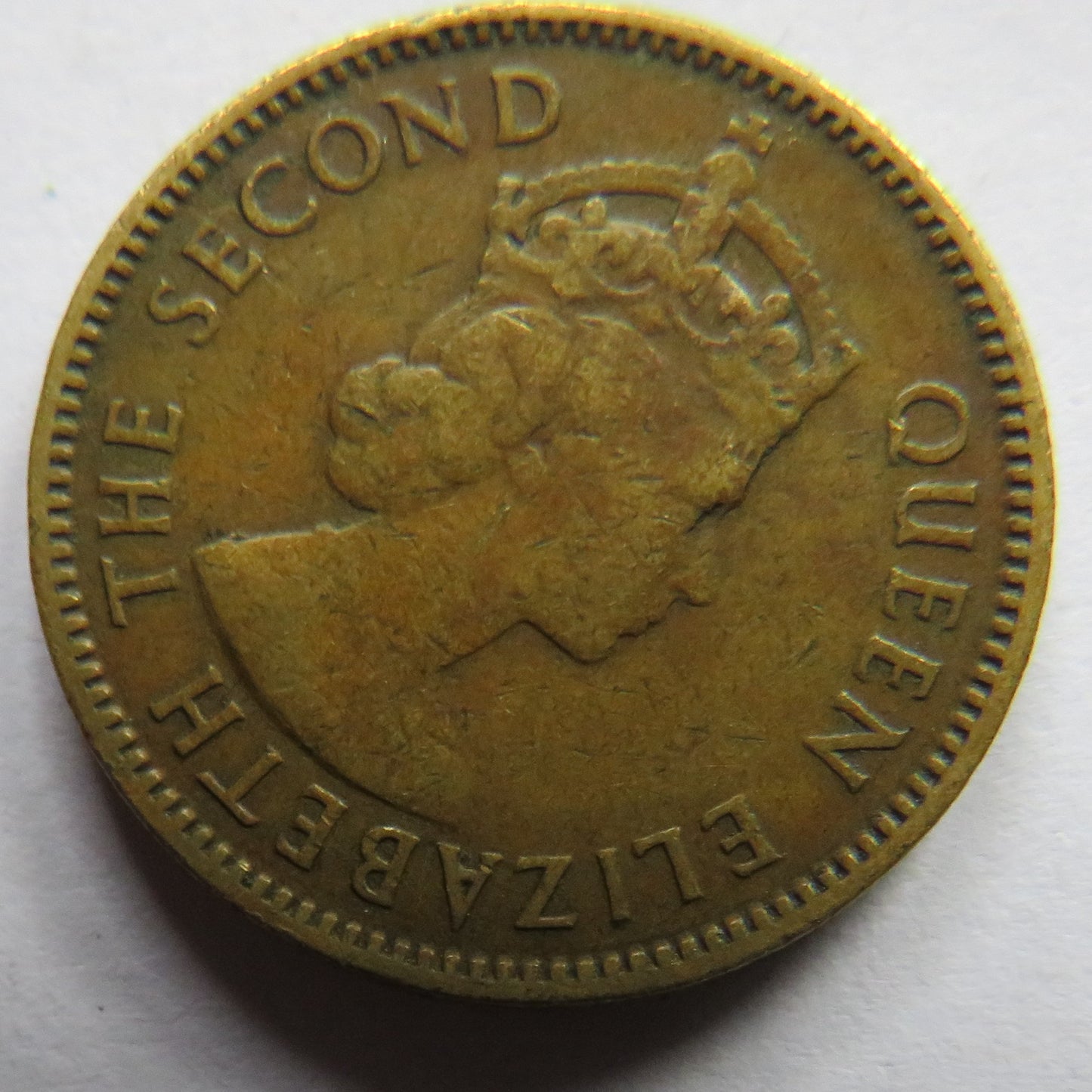 1955 Queen Elizabeth II Hong Kong 10 Cents Coin