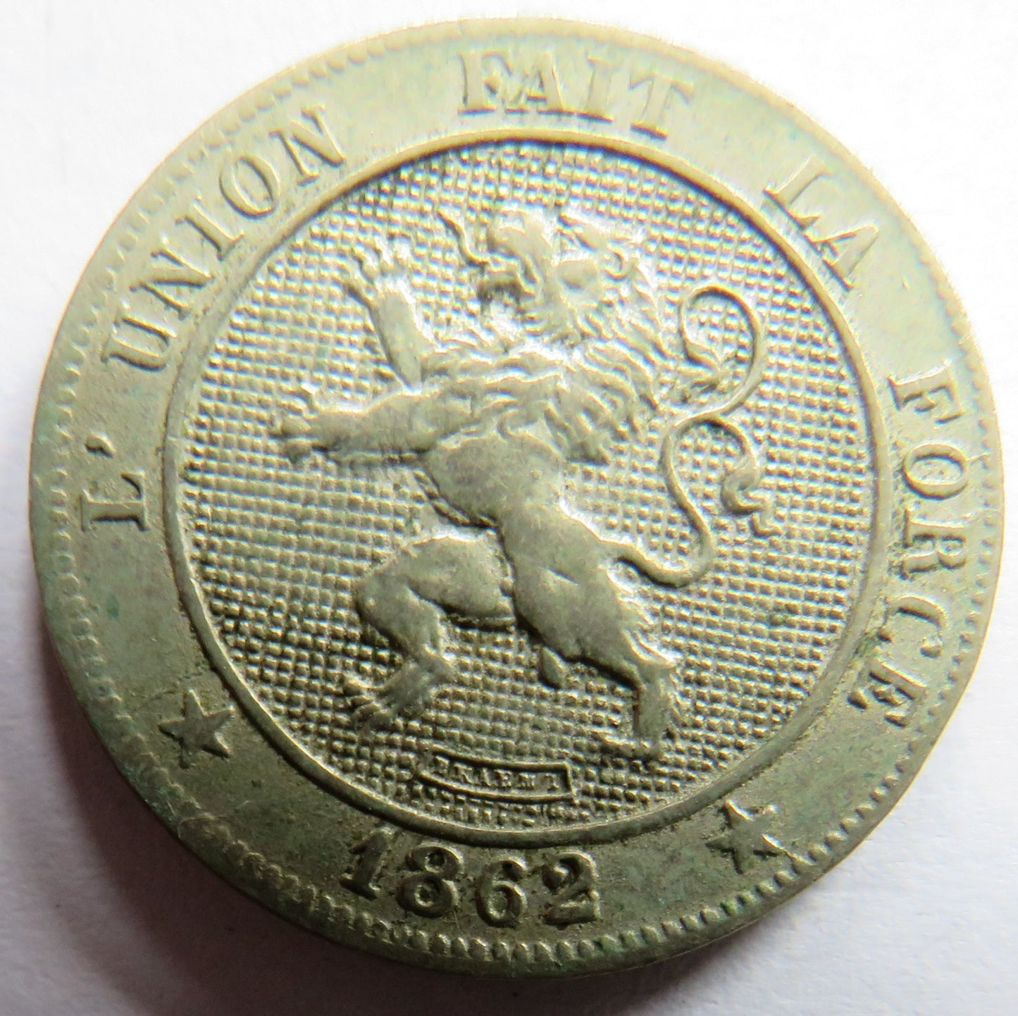 1862 Belgium 5 Centimes Coin