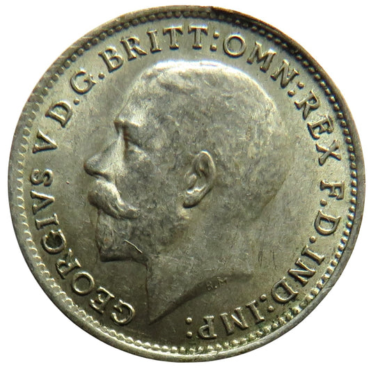 1922 King George V Silver Threepence Coin High Grade - Great Britain