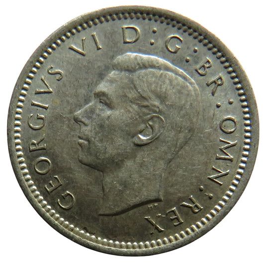 1940 King George VI Silver Threepence Coin - Great Britain
