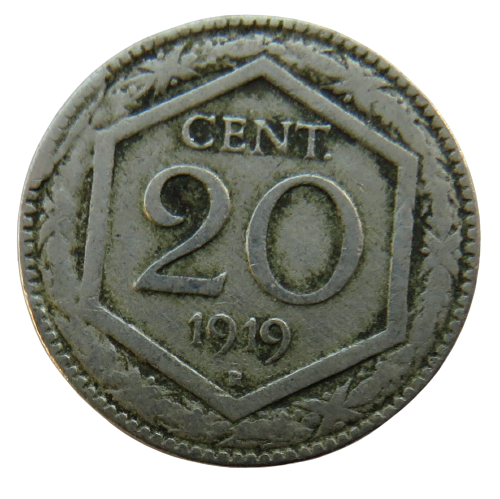 1919 Italy 20 Centesimi Coin