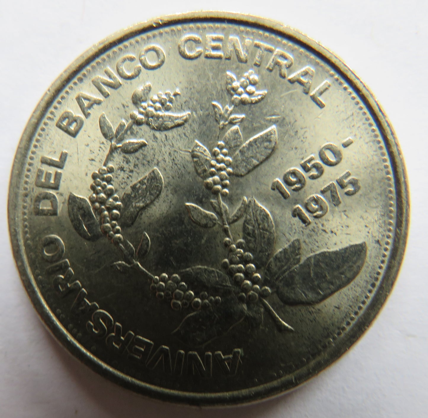 1975 Costa Rica 5 Colones Coin