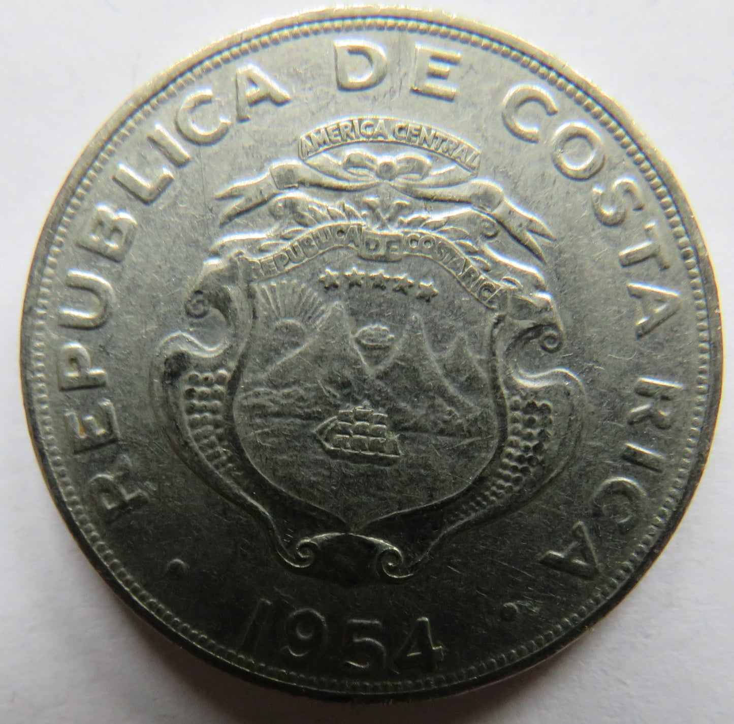 1954 Costa Rica One Colon Coin