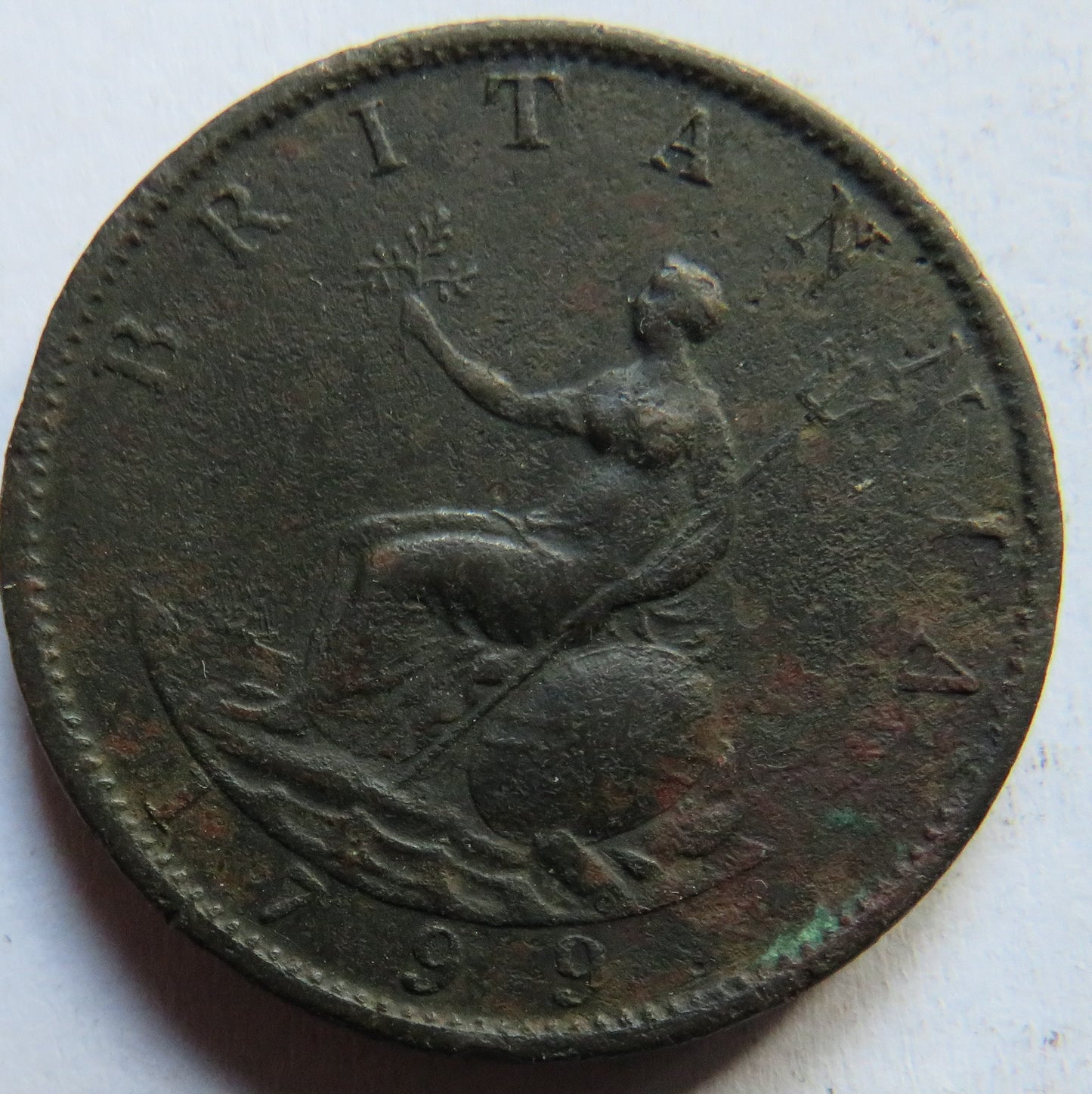 1799 King George III Halfpenny Coin - Great Britain