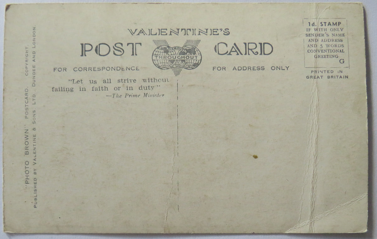 Vintage Postcard of Stornoway From Gallows Hill, Valentine's Postcard