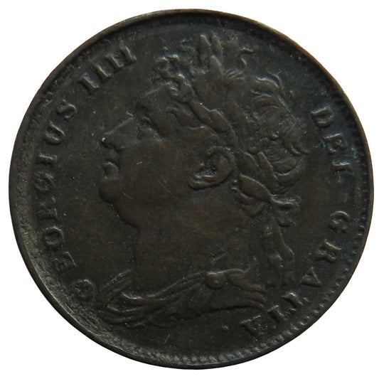 1821 King George IV Farthing Coin - Great Britain