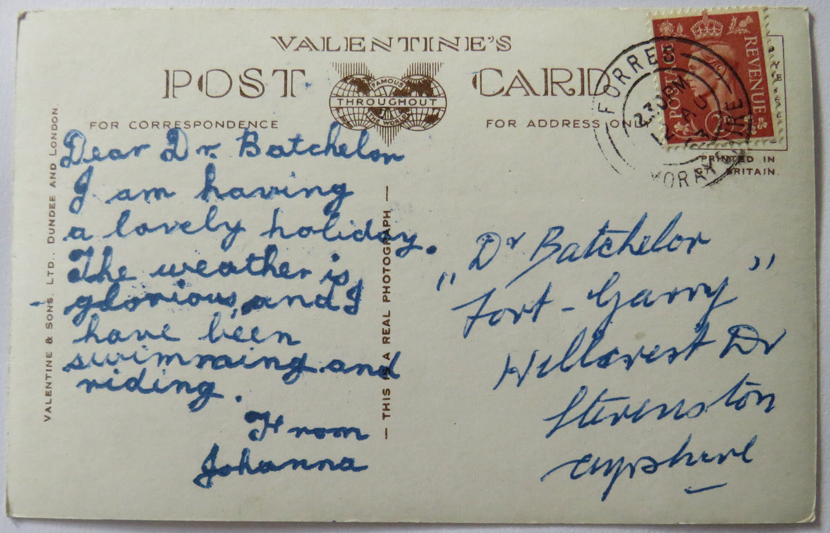 Vintage Postcard of Forres from Nelson Tower