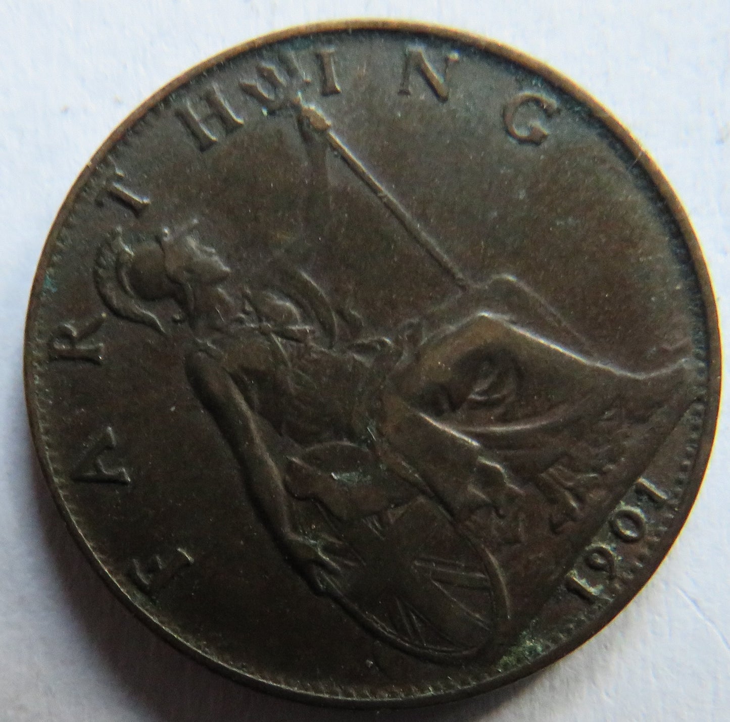 1901 Queen Victoria Farthing Coin - Great Britain