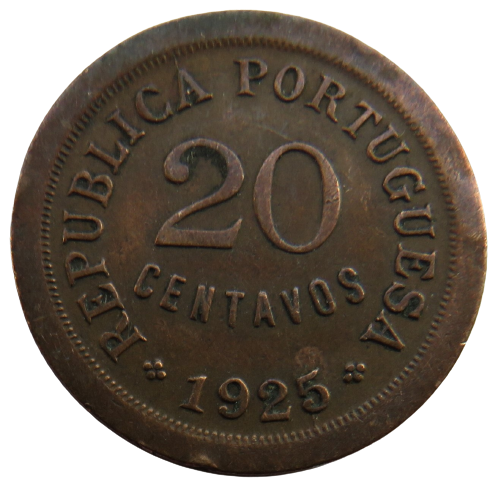 1925 Portugal 20 Centavos Coin