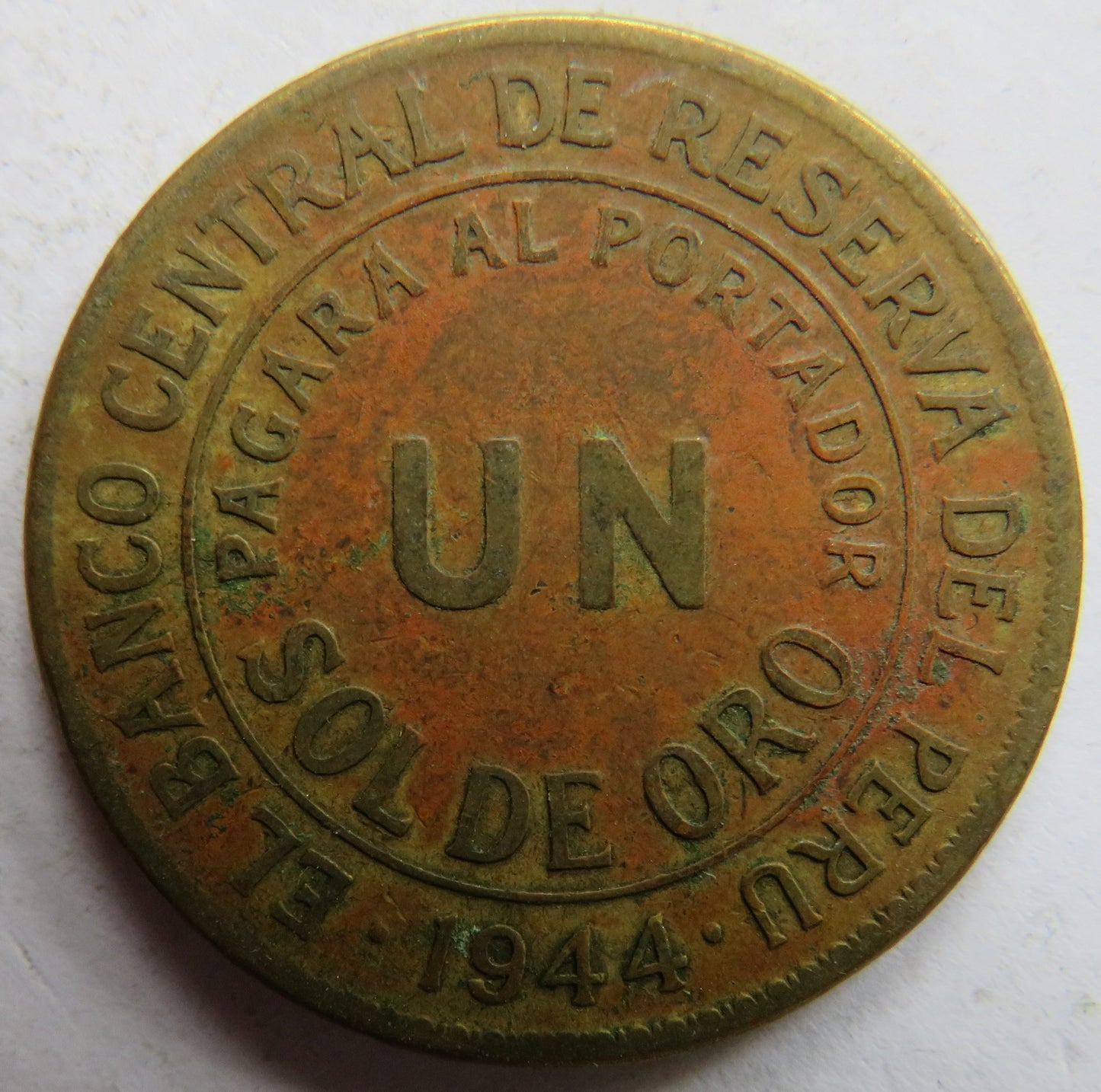 1944 Peru Sol De Oro Coin