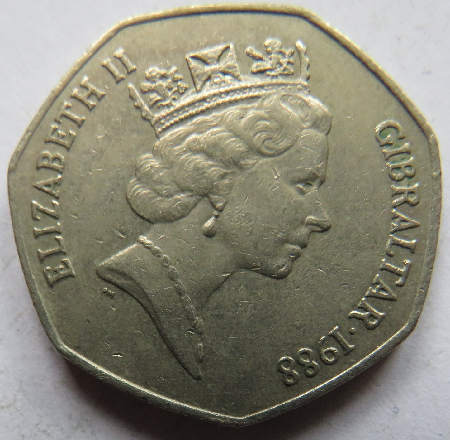 1988 Gibraltar 50 Pence Coin