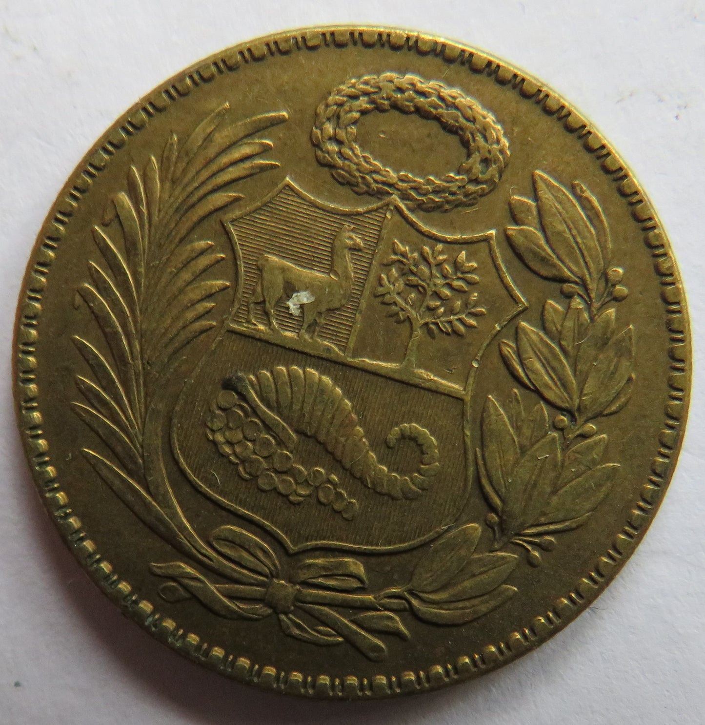 1935 Peru 1/2 Sol De Oro Coin