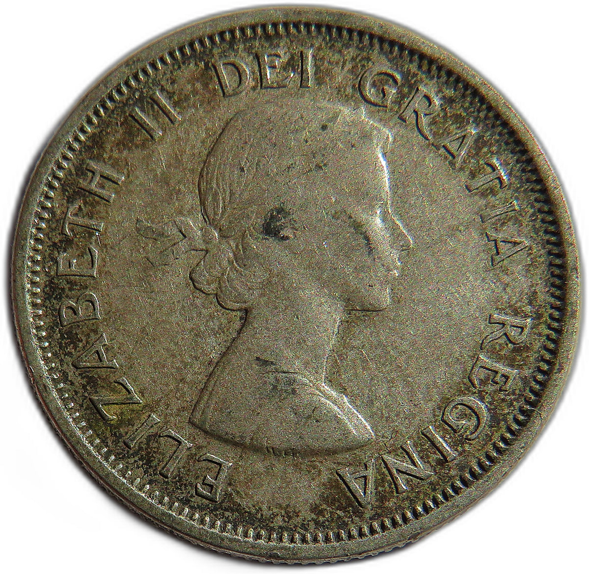 1964 Queen Elizabeth II Canada Silver 25 Cents Coin