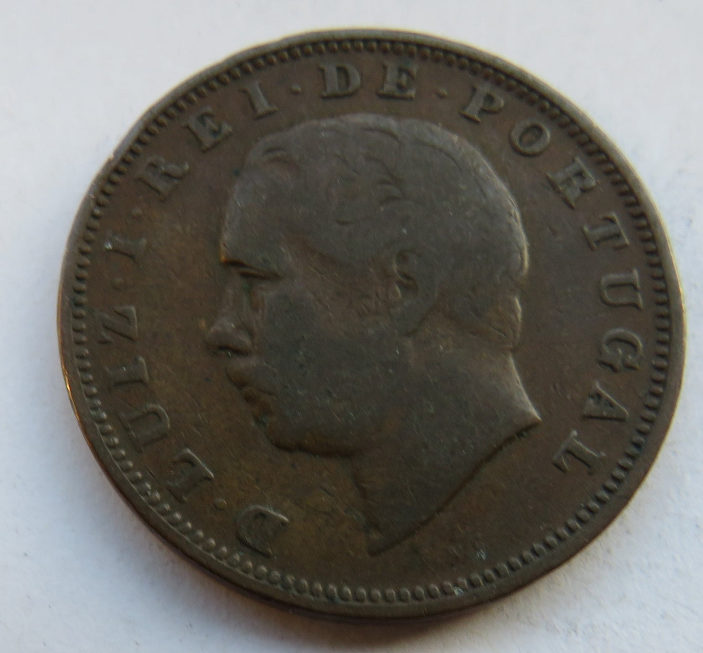 1883 Portugal 20 Reis Coin