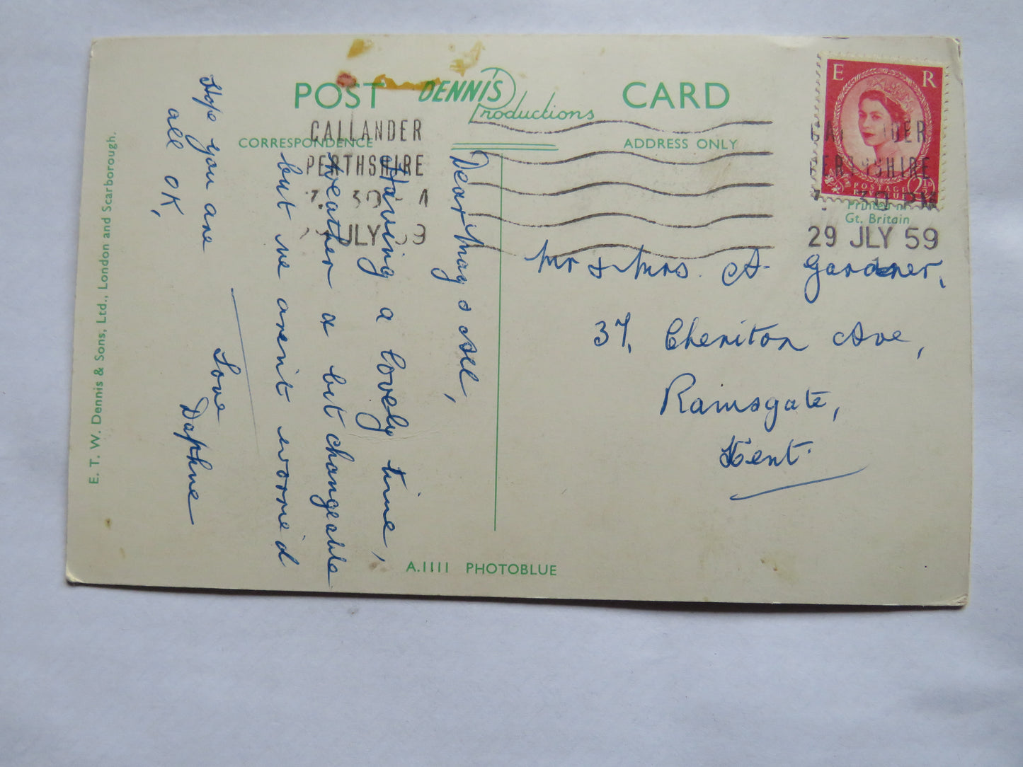 Vintage Postcard of Wellington Square, Ayr 1959