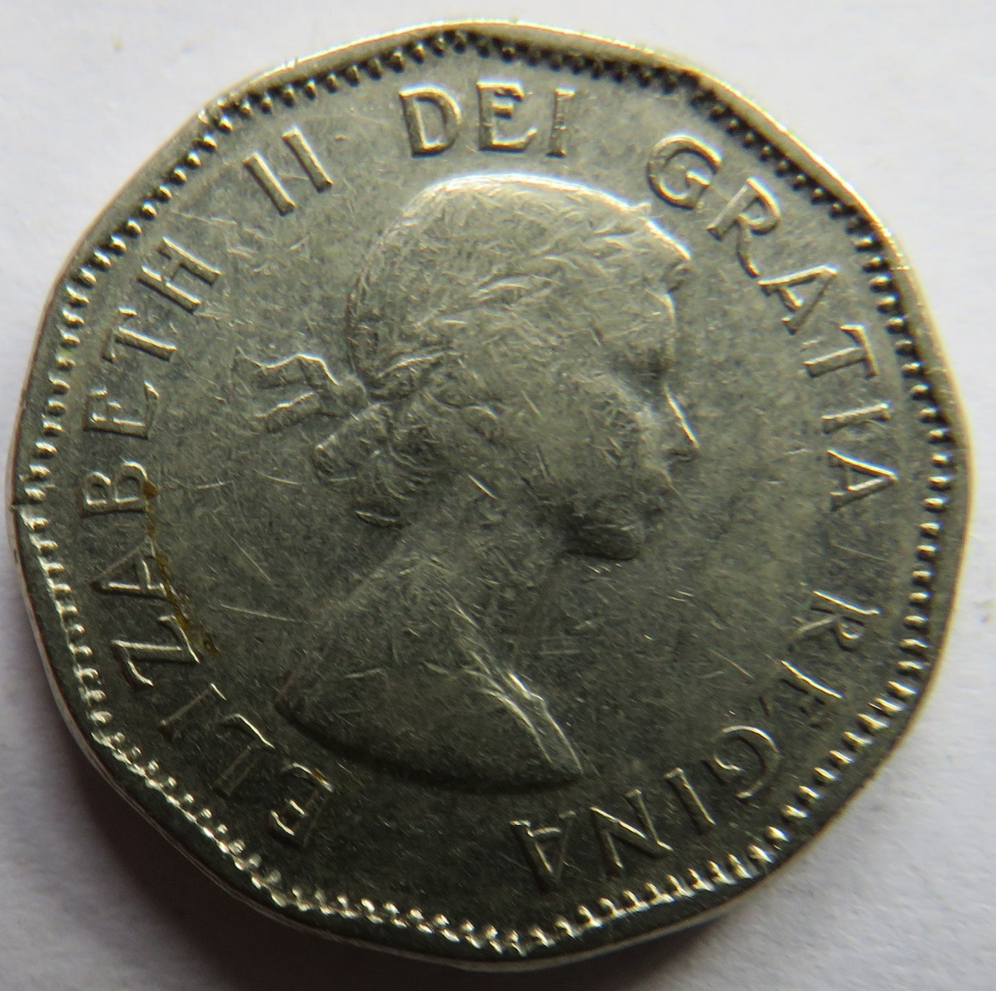 1957 Queen Elizabeth II Canada 5 Cents Coin