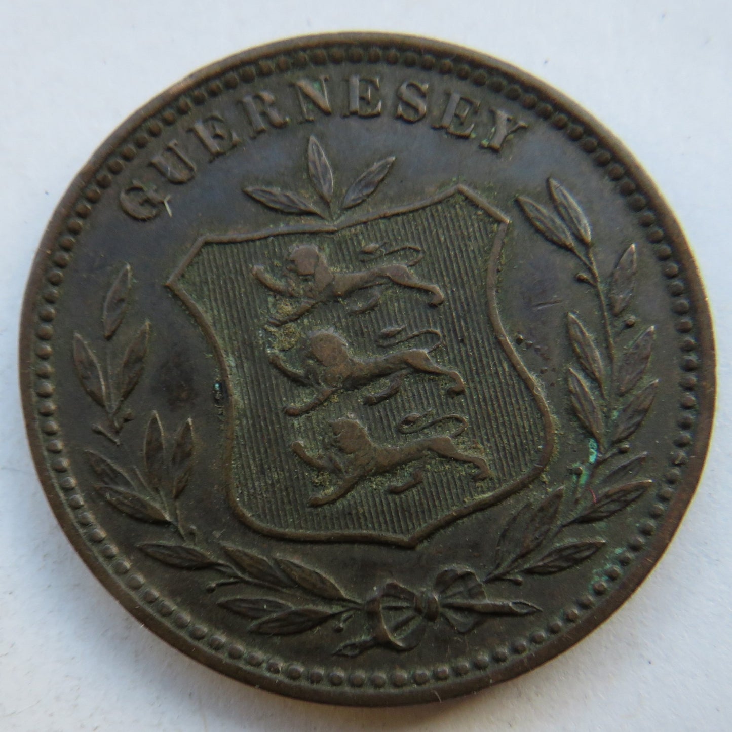 1902 Guernsey 8 Doubles Coin