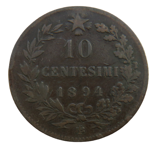 1894-B/I Italy 10 Centesimi Coin