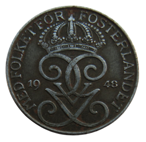 1948 Sweden 5 Ore Coin