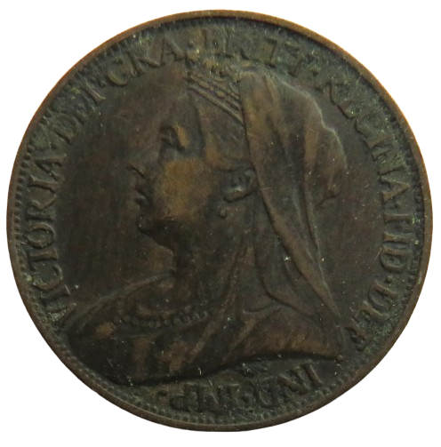 1900 Queen Victoria Farthing Coin - Great Britain
