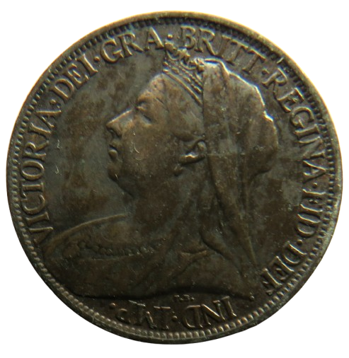 1901 Queen Victoria Farthing Coin - Great Britain