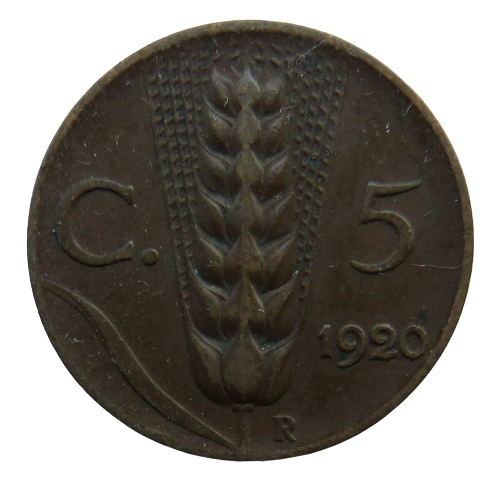 1920 Italy 5 Centesimi Coin