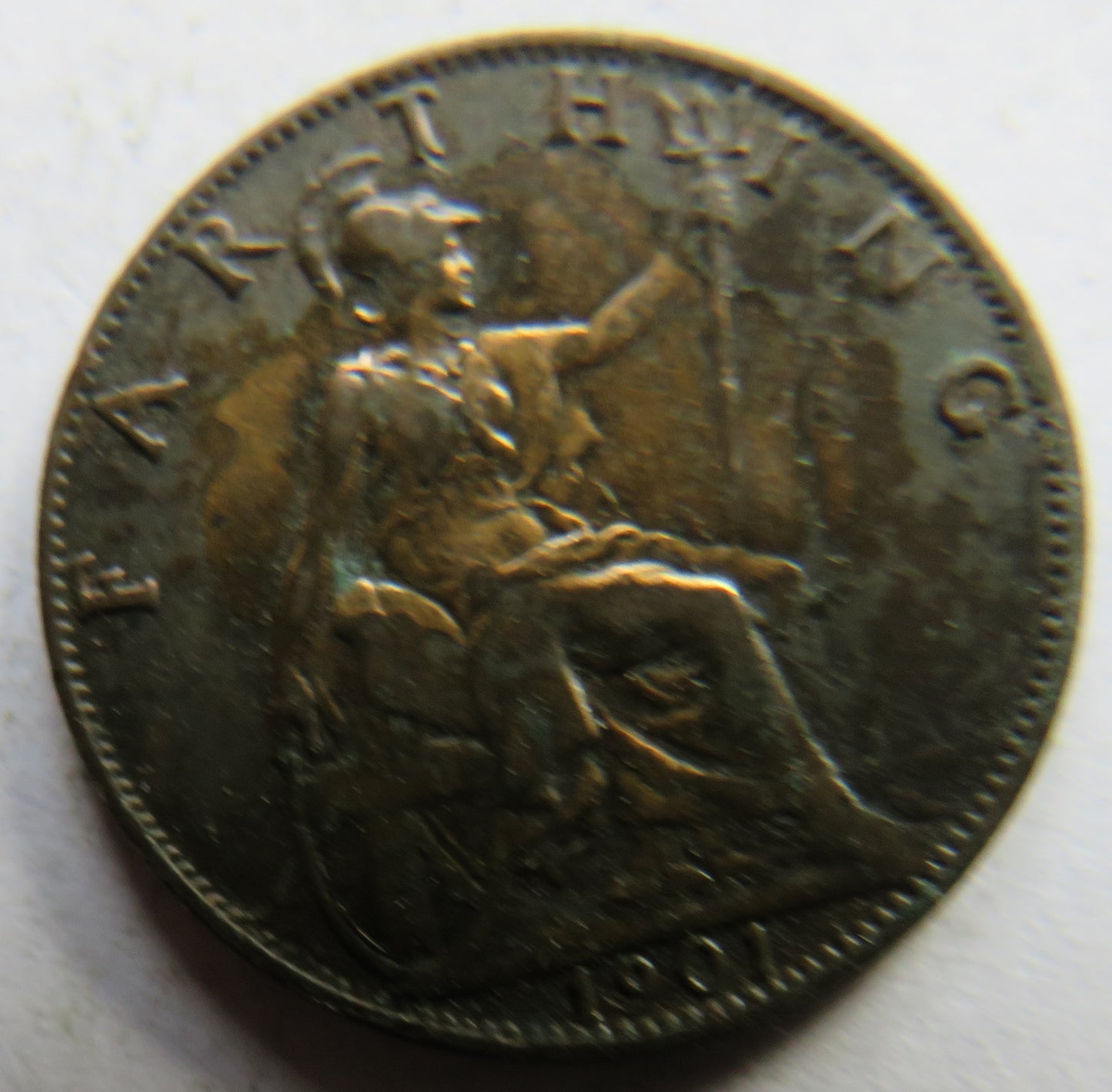 1901 Queen Victoria Farthing Coin - Great Britain
